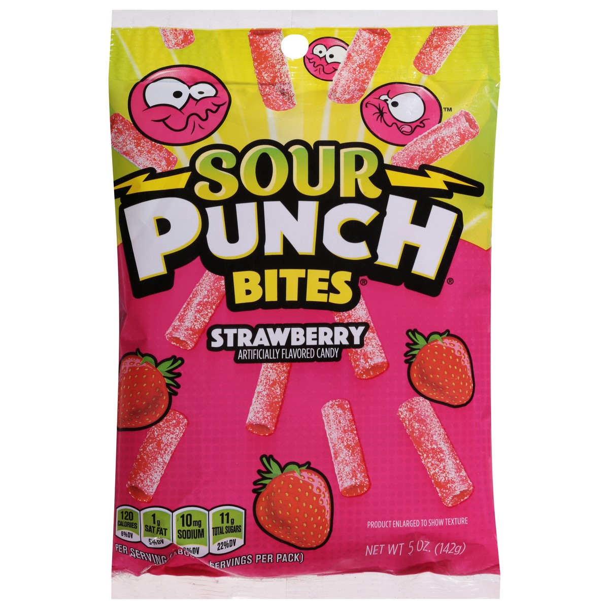 slide 1 of 8, Sour Punch Bites Strawberry Candy 5 oz, 5 oz