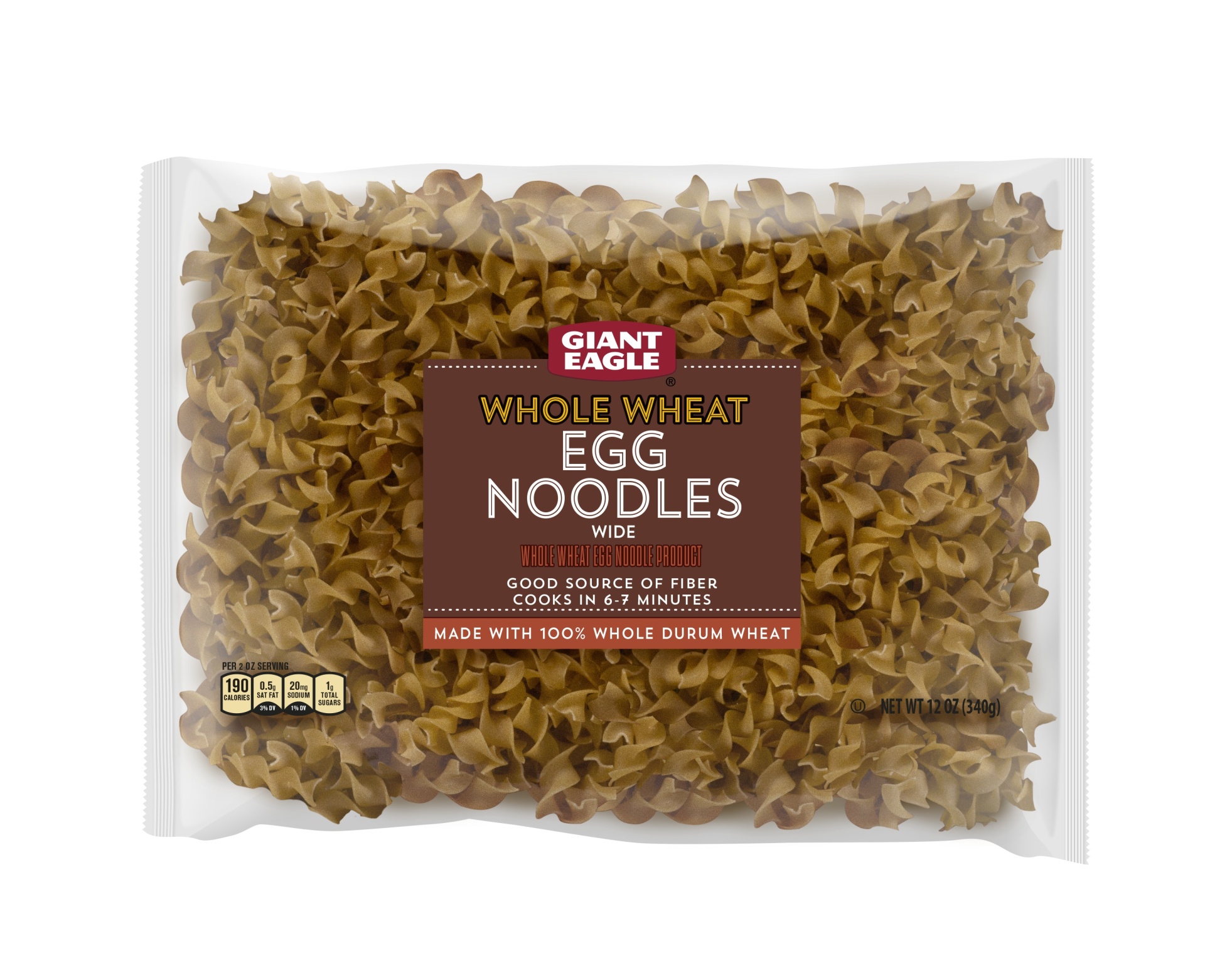 slide 1 of 1, Giant Eagle Wide Whole Wheat Egg Noodles, 12 oz