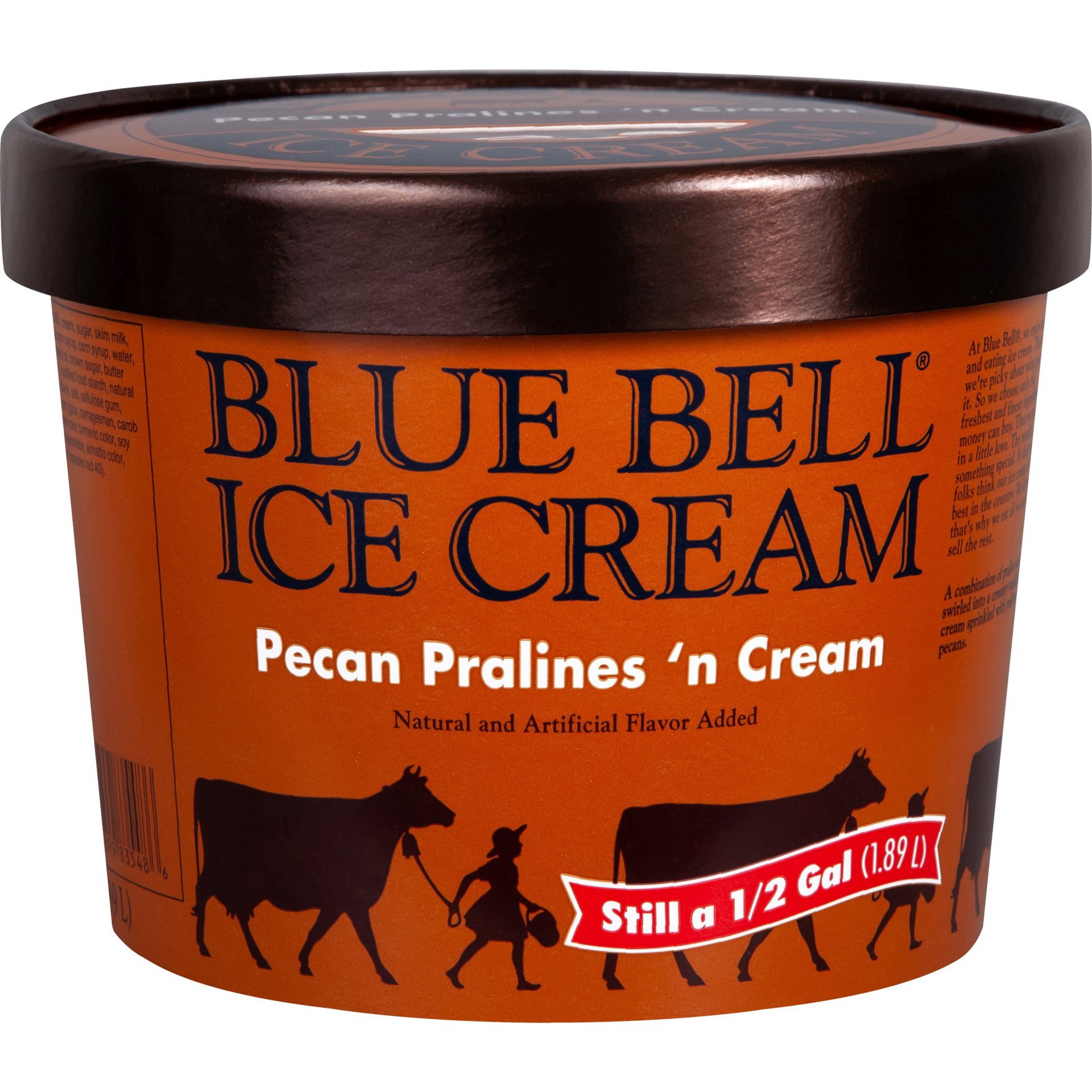 slide 1 of 1, Blue Bell Pecan Pralines 'n Cream Ice Cream, 1/2 gal