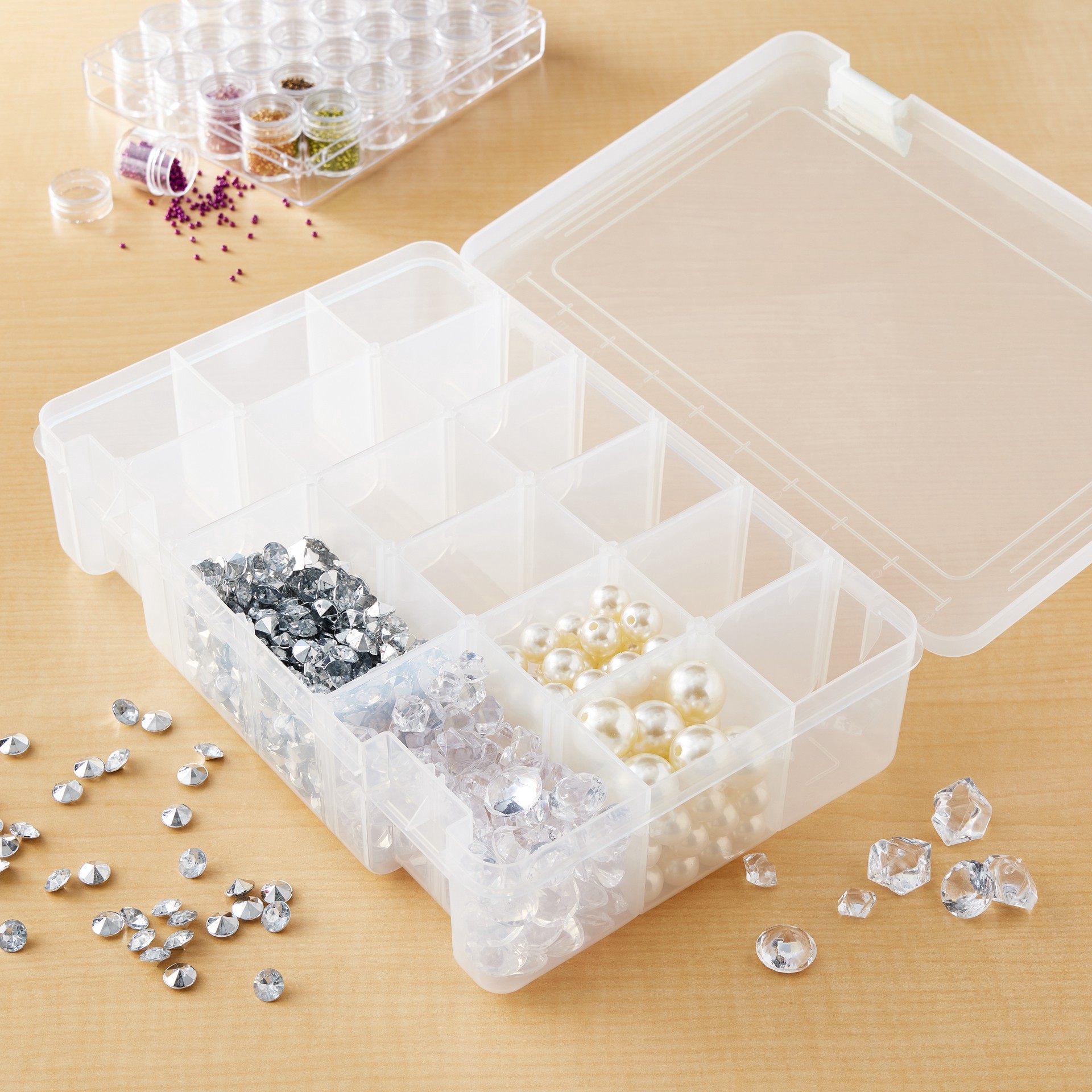 slide 3 of 3, Deep Customizable Storage Organizer By Simply Tidy, 10.8 in x 7.3 in x 2.7 in