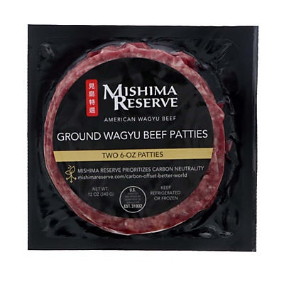 slide 1 of 1, Mishima Reserve Ground Wagyu Beef Patties, 2 ct