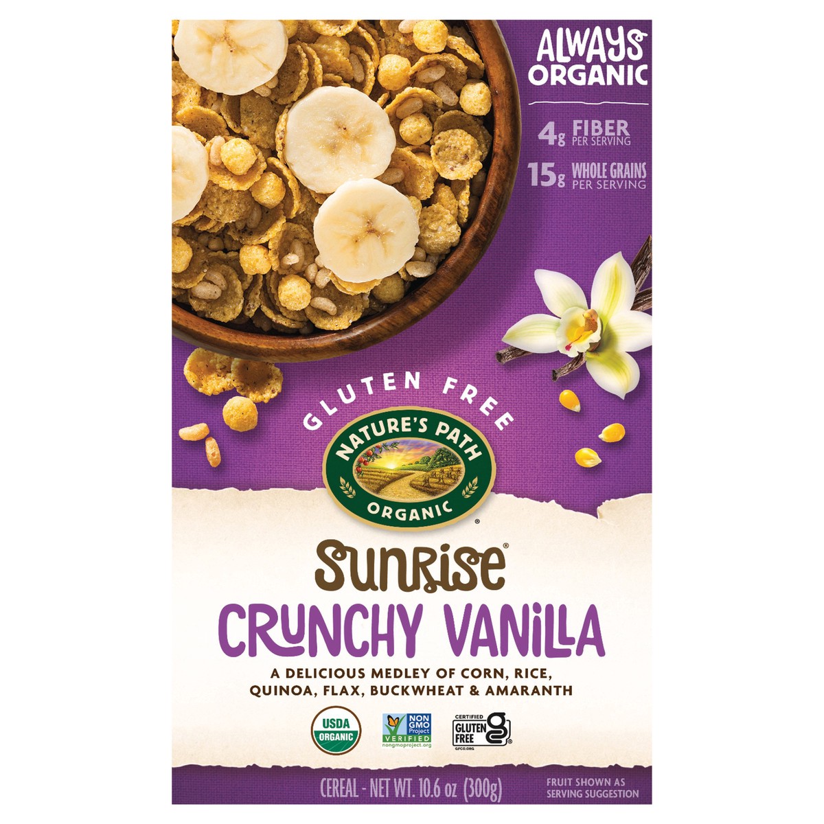 slide 1 of 6, Nature's Path Organic Crunchy Sunrise Vanilla Cold Cereal 10oz Box, 10.6 oz