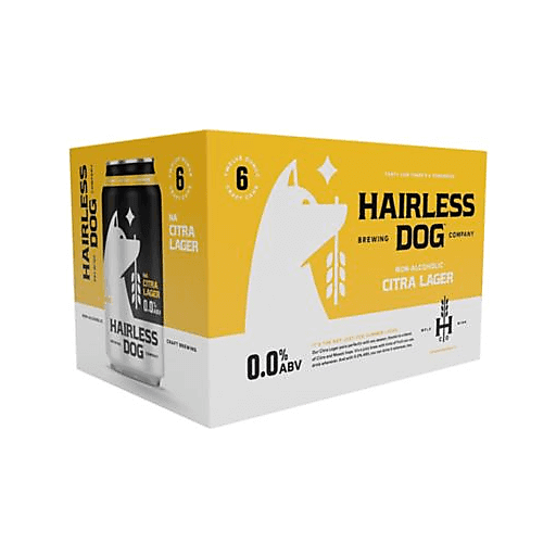 slide 1 of 1, Hairless Dog Brewing Co. Citra Lager Non-Alcoholic, 6 ct; 12 oz