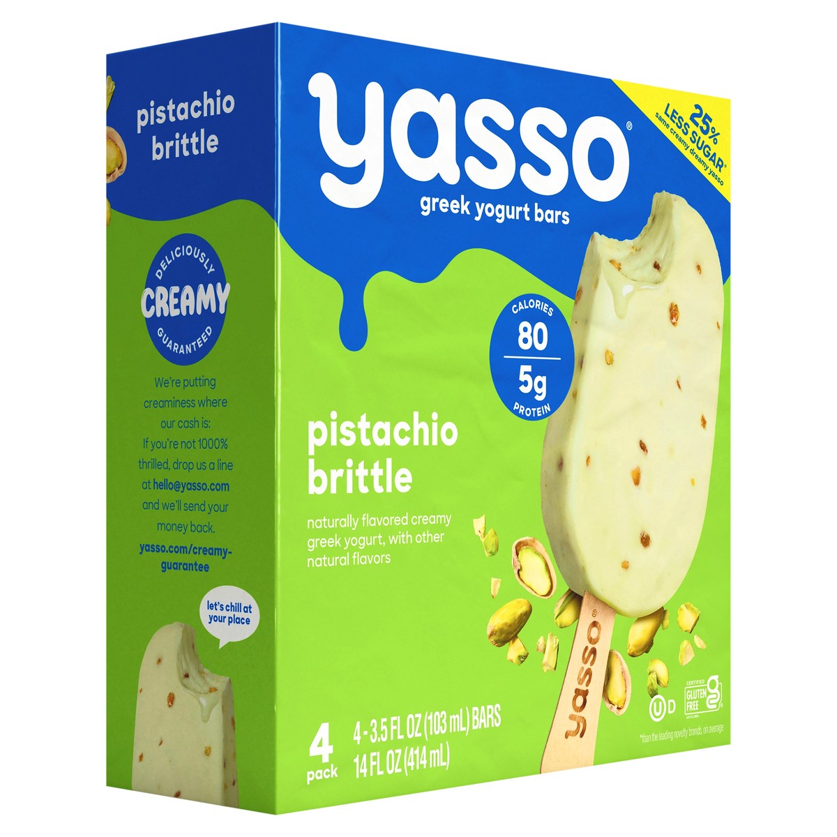 slide 4 of 9, Yasso Frozen Greek Yogurt Pistachio Brittle Bars, 4 ct