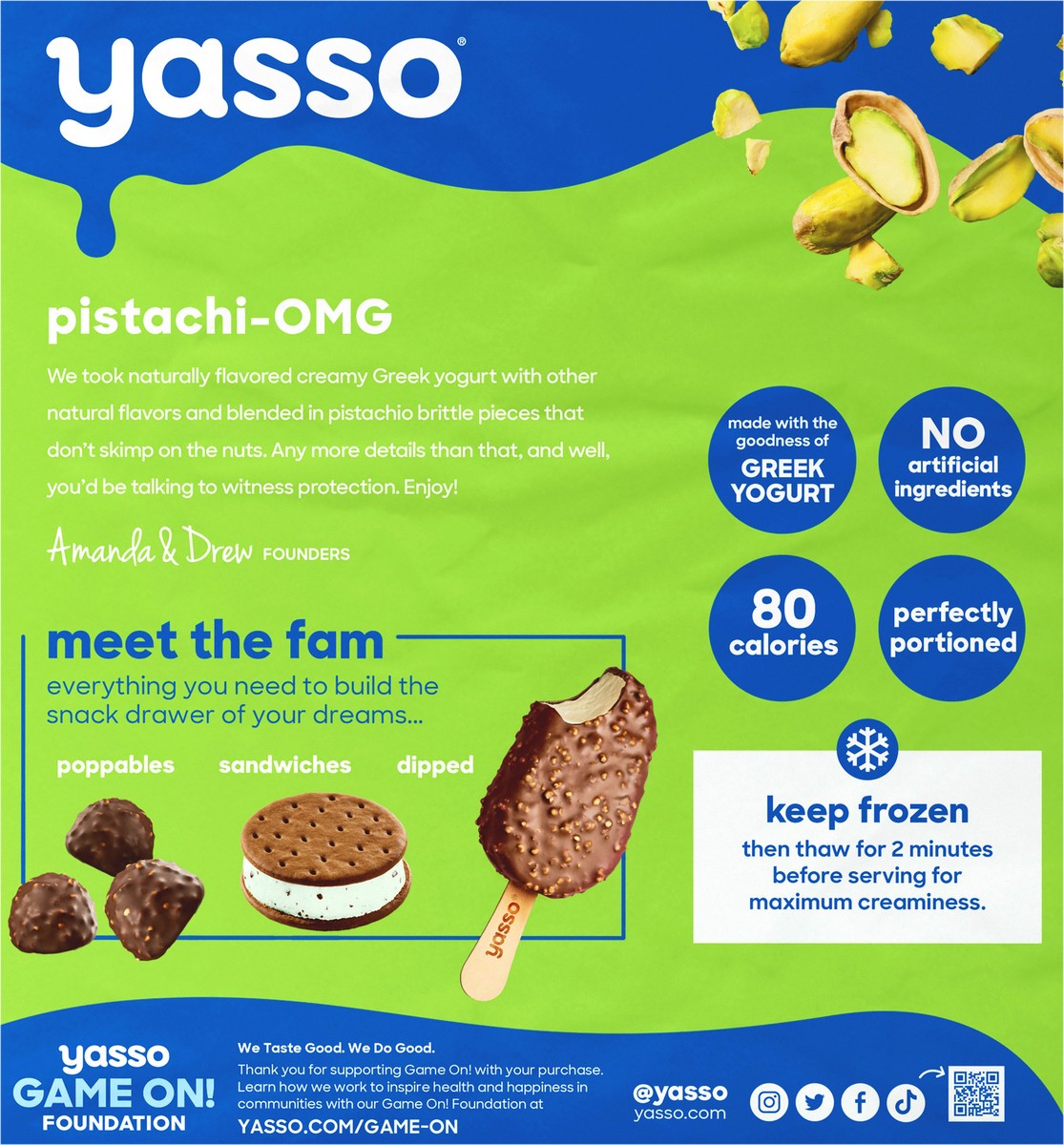 slide 6 of 9, Yasso Frozen Greek Yogurt Pistachio Brittle Bars, 4 ct
