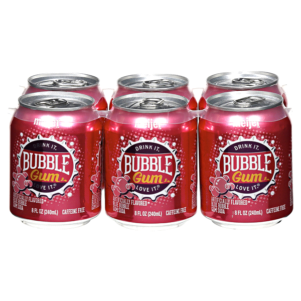 slide 1 of 1, Meijer Bubblegum Soda Cans, 8 oz