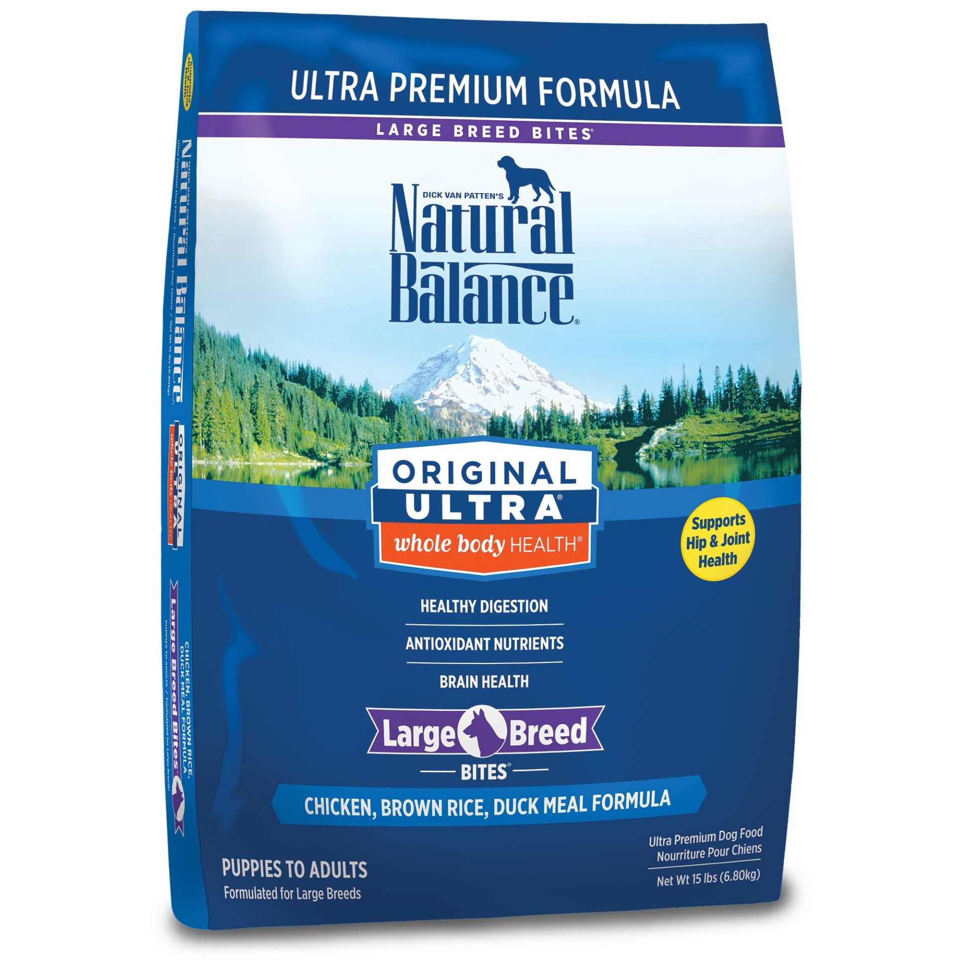 slide 1 of 1, Natural Balance Original Ultra Whole Body Health Large Breed Chicken, Brown Rice & Duck Meal Dog Food, 15 lb