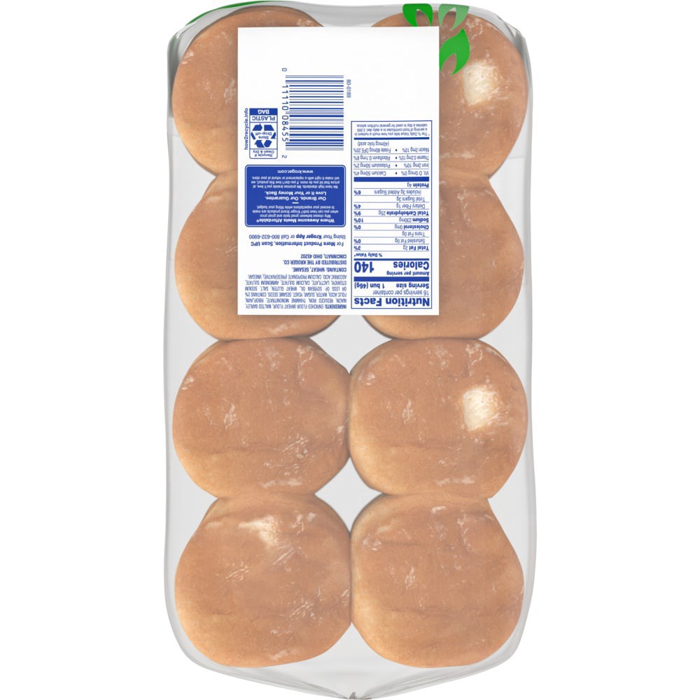 slide 2 of 3, Kroger Enriched Sesame Hamburger Buns 16 Count, 24 oz