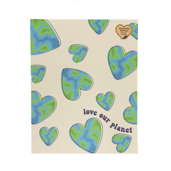 slide 2 of 2, Eccolo Lena + Liam Paper Back To School 2-Pocket Folder, 9-1/4" X 11-1/2", Earth Love Hearts, 1 ct