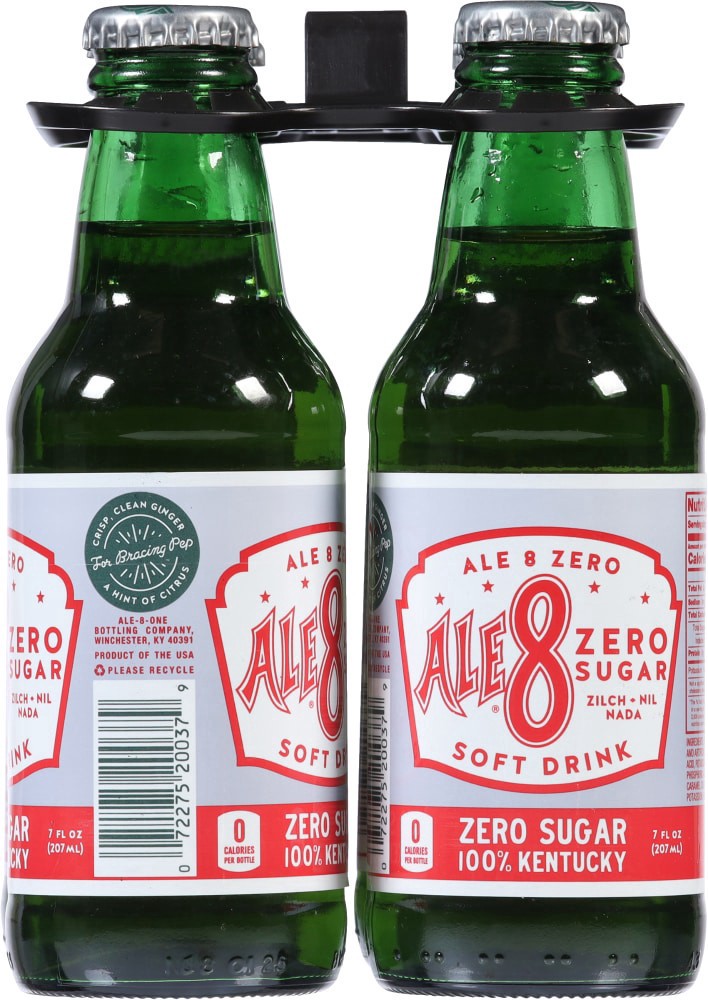 slide 4 of 4, Ale-8-One Zero Sugar Soda, 6 bottles / 7 fl oz