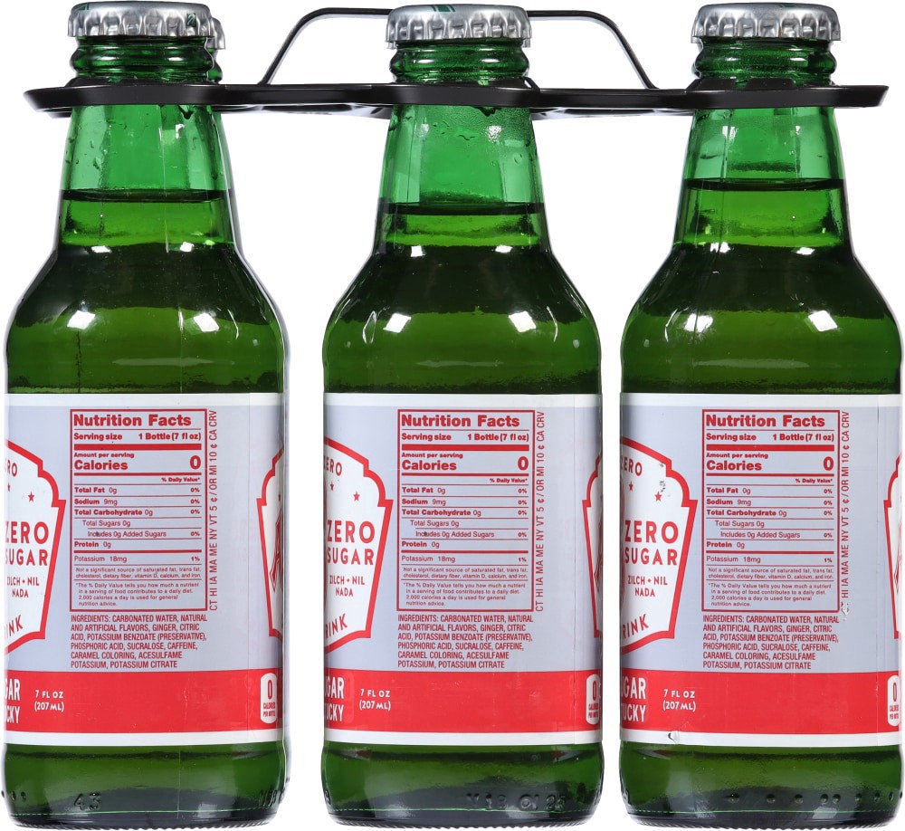 slide 3 of 4, Ale-8-One Zero Sugar Soda, 6 bottles / 7 fl oz