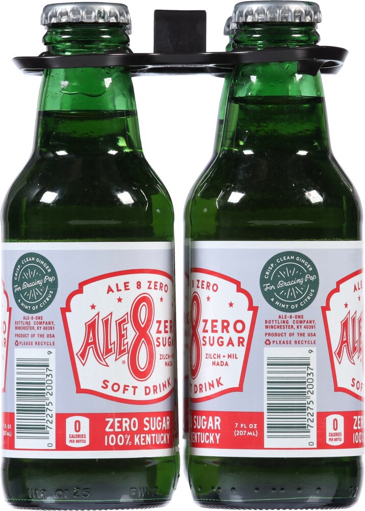 slide 2 of 4, Ale-8-One Zero Sugar Soda, 6 bottles / 7 fl oz