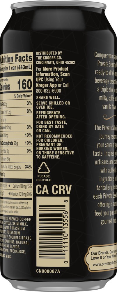 slide 2 of 4, Private Selection Triple Espresso Vanilla Energy Coffee Beverage - 15 fl oz, 15 fl oz