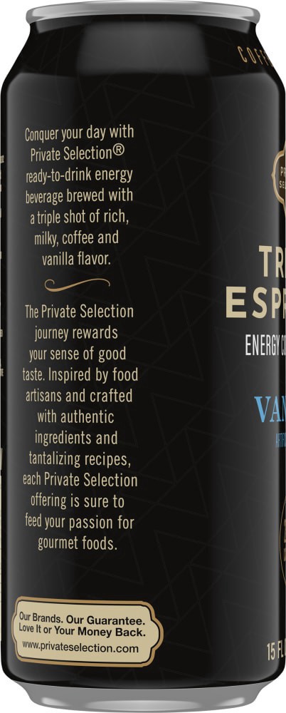 slide 4 of 4, Private Selection Triple Espresso Vanilla Energy Coffee Beverage - 15 fl oz, 15 fl oz