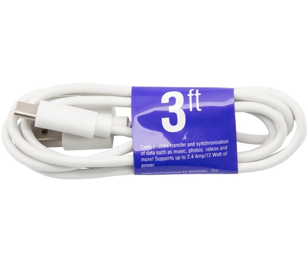 slide 1 of 2, Cellcandy Type C Cable - White, 1 ct