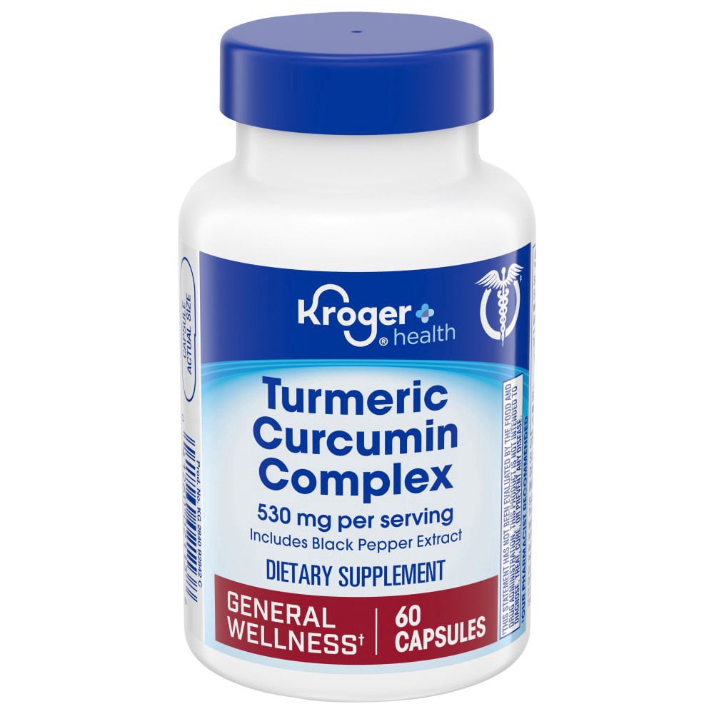 slide 3 of 4, Kroger Turmeric Curcumin Complex Dietary Supplement, 60 ct