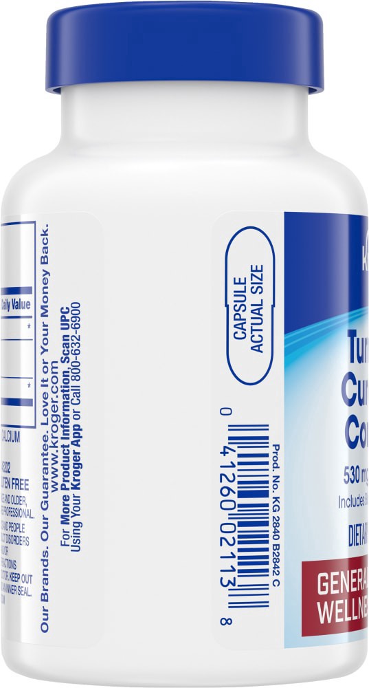 slide 2 of 4, Kroger Turmeric Curcumin Complex Dietary Supplement, 60 ct