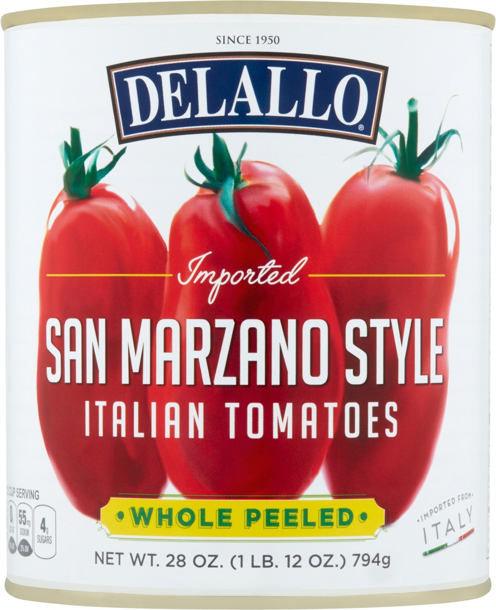slide 7 of 9, DeLallo Whole Peeled Italian Tomatoes, 28 oz