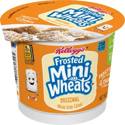 Kellogg's Frosted Mini-Wheats Cold Breakfast Cereal Cup, High-Fiber, Whole Grain, Original, 2.5oz Cup (1 Cup)