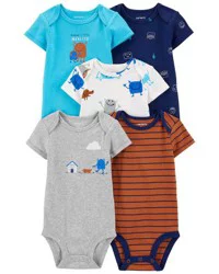 Carter's Carters Baby 5-Pack Short-Sleeve Bodysuits Multi 12M