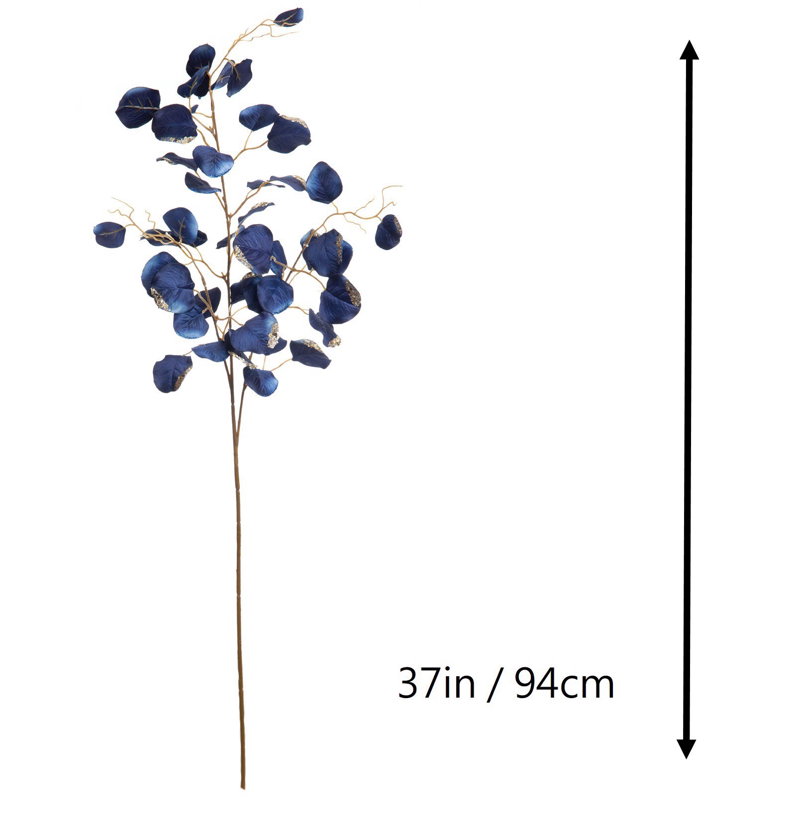 slide 3 of 3, 37" Blue Glitter Eucalyptus Stem By Ashland, 9 in x 6 in x 27 in