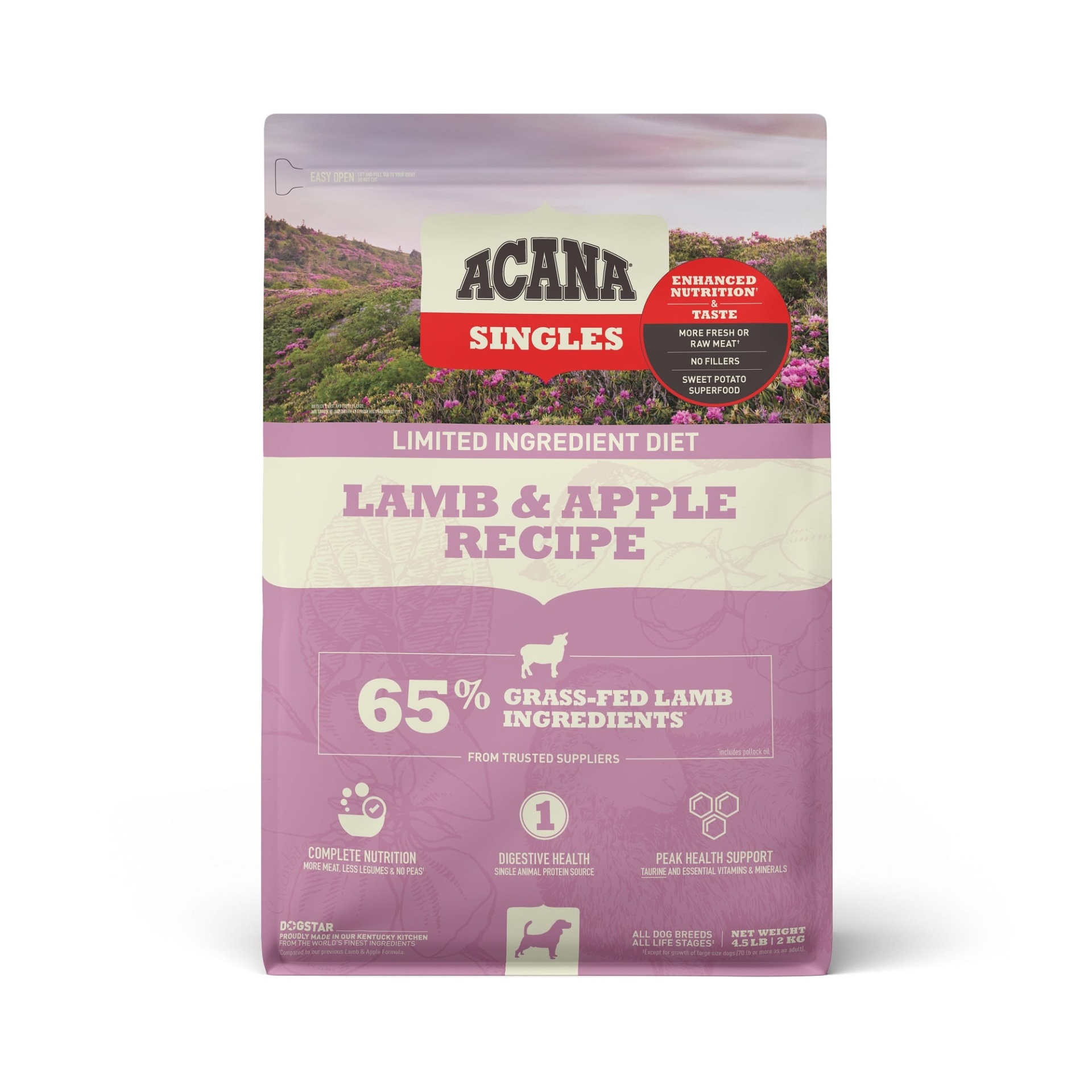 slide 1 of 1, ACANA Singles Lamb & Apple Recipe Dry Dog Food, 4.5 lb