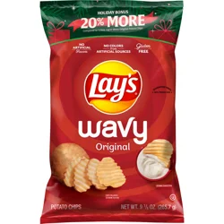 Lay's Wavy Potato Chips Original, 9 3/8 oz