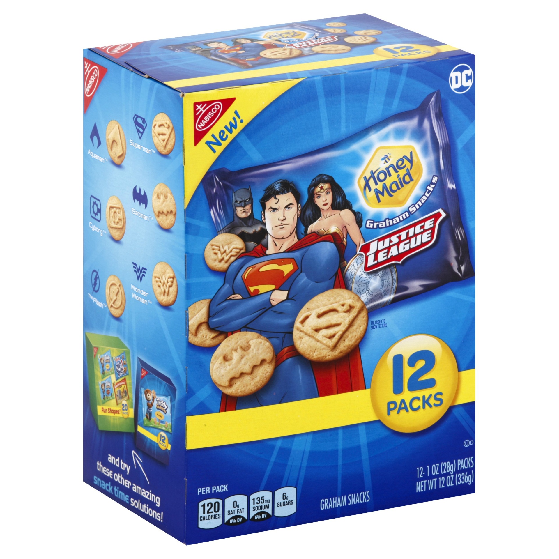 slide 1 of 1, Nabisco Honey Maid Justice League Graham Snacks, 12 oz