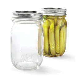 Ball Glass Smooth-Sided Regular Mouth Mason Jar with Lid and Band