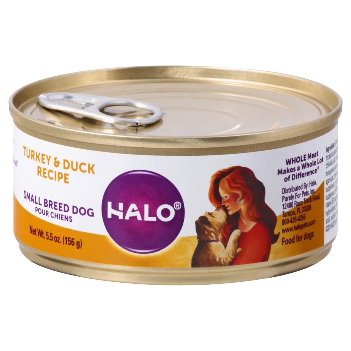 slide 1 of 9, Halo Small Breed Dog Turkey & Duck Recipe Food for Dogs 5.5 oz, 5.5 oz