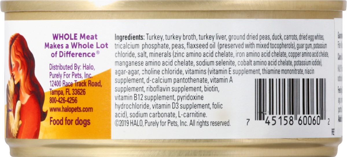 slide 8 of 9, Halo Small Breed Dog Turkey & Duck Recipe Food for Dogs 5.5 oz, 5.5 oz