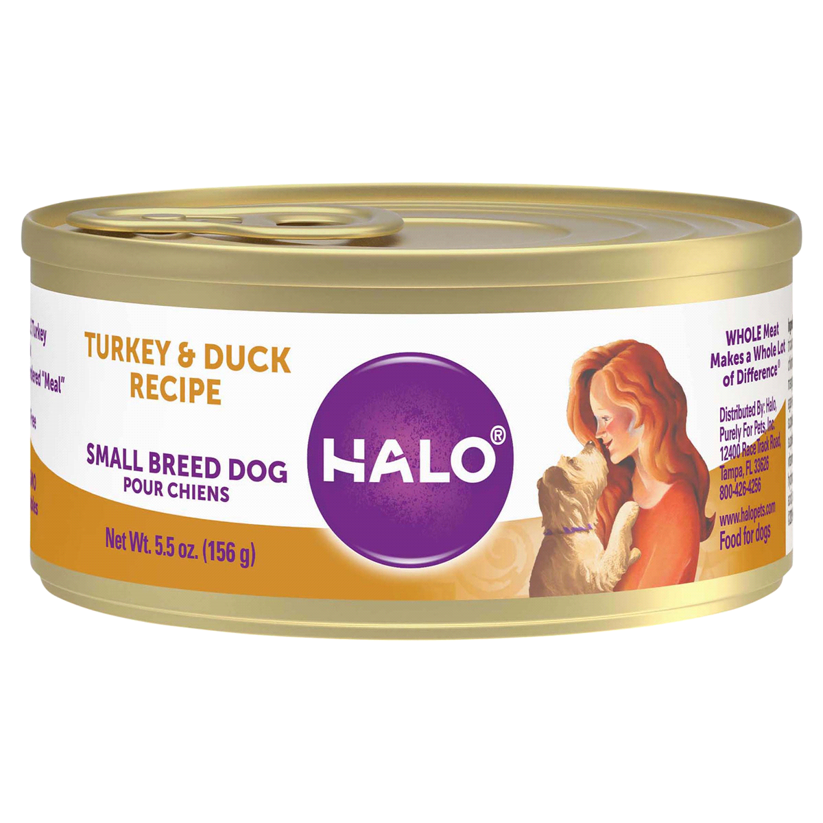 slide 1 of 1, Halo Grain Free Turkey & Duck Small Breed Canned Dog Food, 5.5 oz