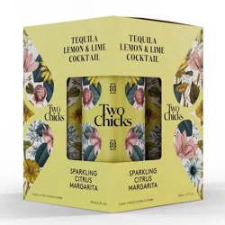 Two Chicks Cocktails Sparkling Citrus Margarita Cocktail - 4pk/355ml Cans