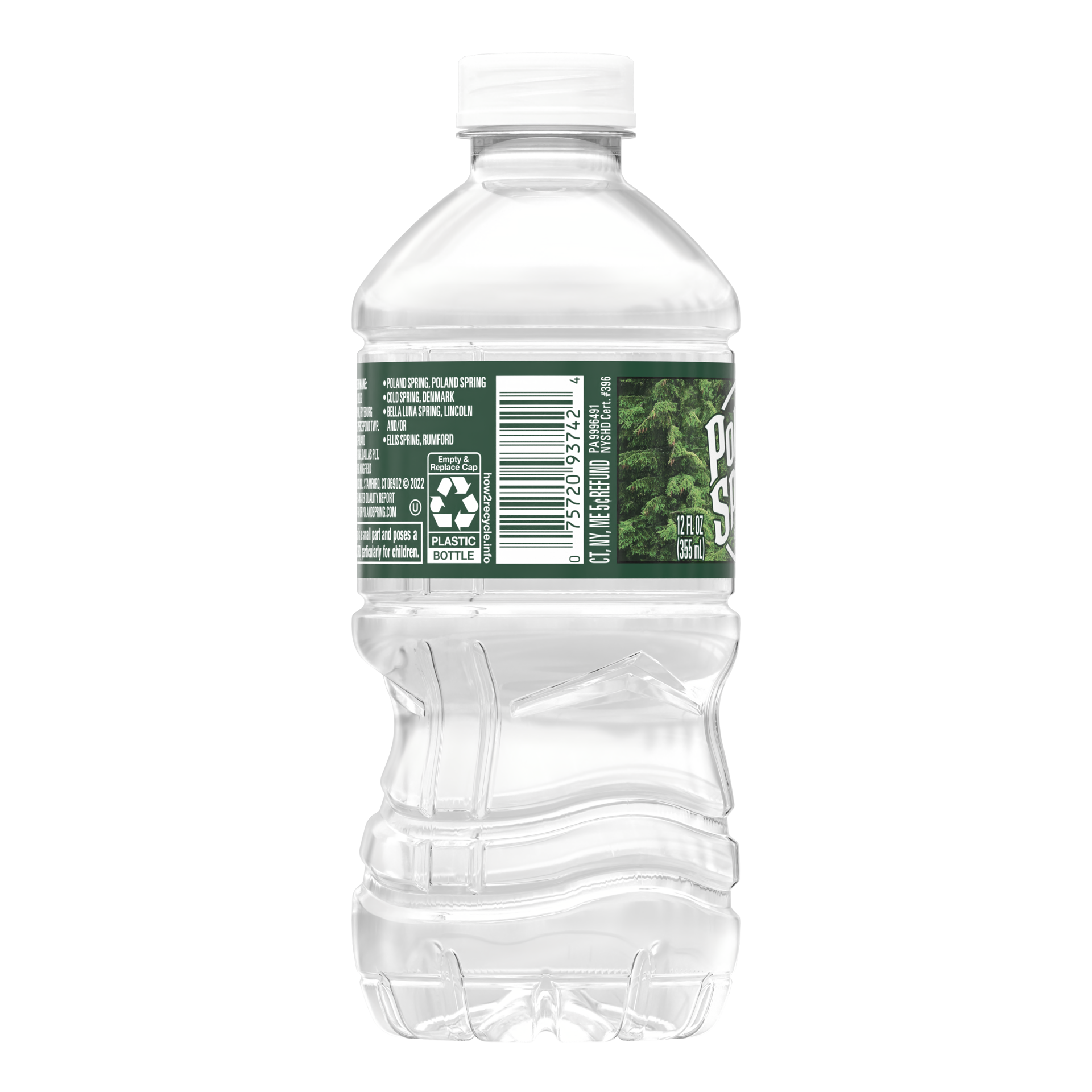 slide 4 of 4, POLAND SPRING Brand 100% Natural Spring Water, 12-ounce plastic bottle, 12 oz