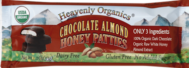 slide 1 of 1, Heavenly Organics Chocolate Almond Honey Patties, 1.2 oz