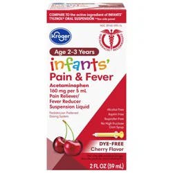 Kroger Infants' Pain And Fever Relief Dye Free Cherry