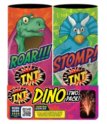 Tnt Fireworks Dinosaur Fountain, 2 Ct
