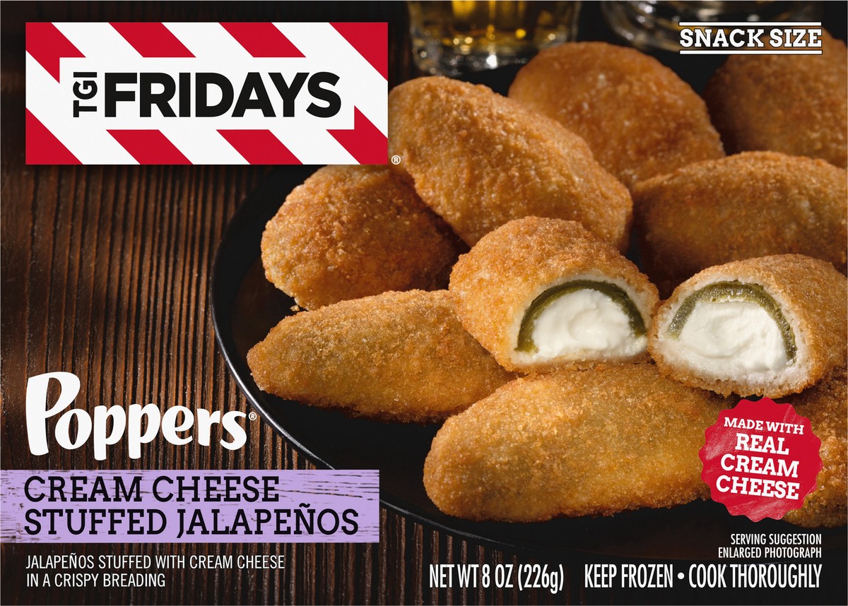 slide 1 of 13, T.G.I. Friday's Cream Cheese Stuffed Jalapeno Poppers, 8 oz Box, per lb