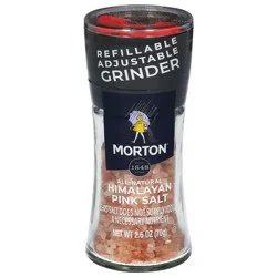 Morton Himalayan Pink Salt Grinder - For Use While Cooking or at the Table, 2.5 OZ