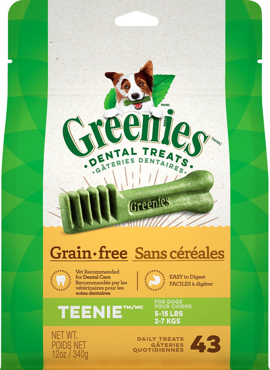 slide 8 of 9, Greenies Grain Free Teenie Natural Dental Care Dog Treats, 12 oz