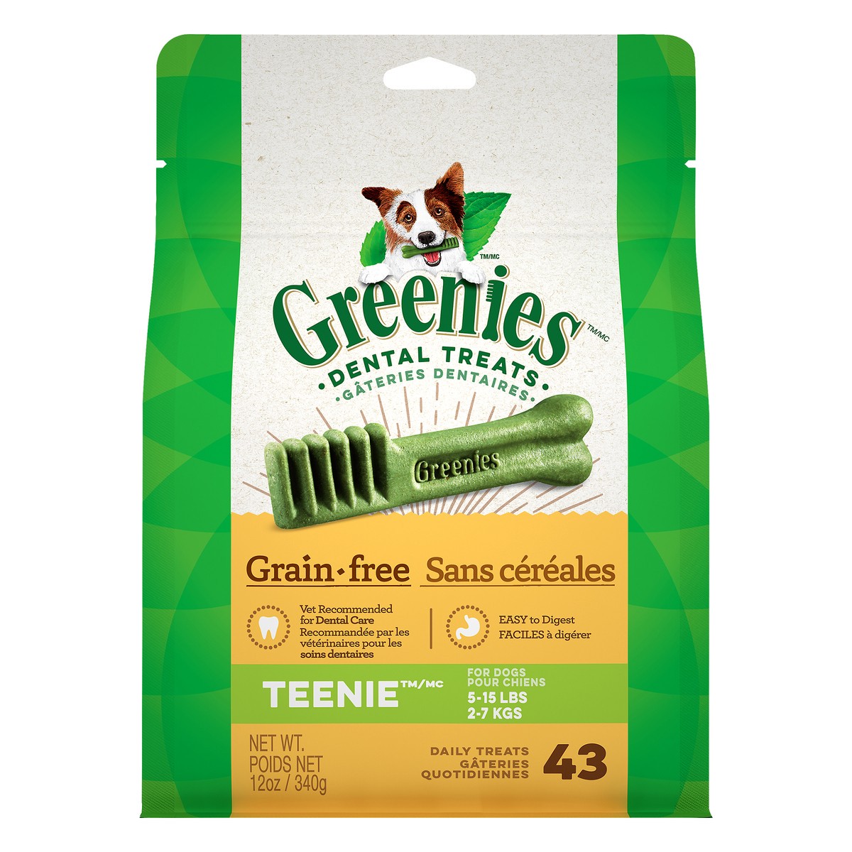 slide 1 of 9, Greenies Grain Free Teenie Natural Dental Care Dog Treats, 12 oz