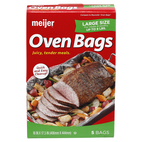 slide 1 of 1, Meijer Large Oven Bags, 5 ct