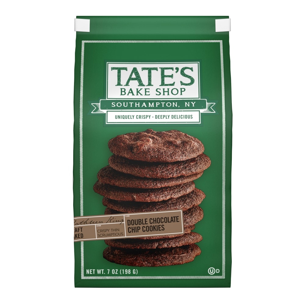 slide 1 of 2, Tate's Bake Shop Chip Cookies, Double Chocolate, 7 oz