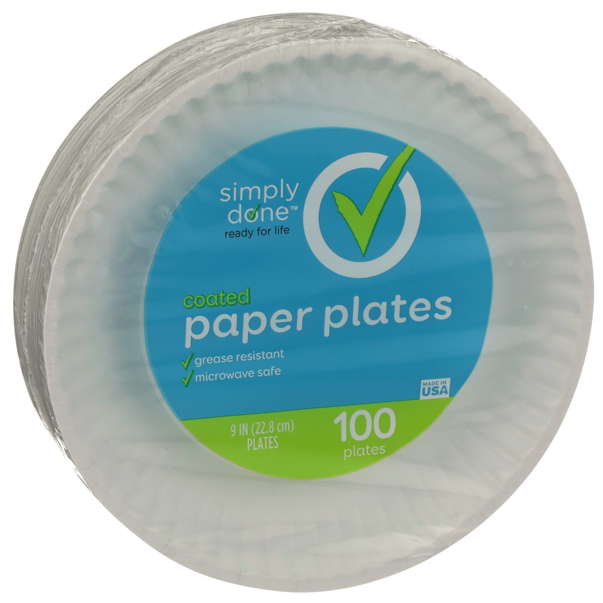 slide 3 of 8, Simply Done Coated Paper Plates, 100 ct; 9 in