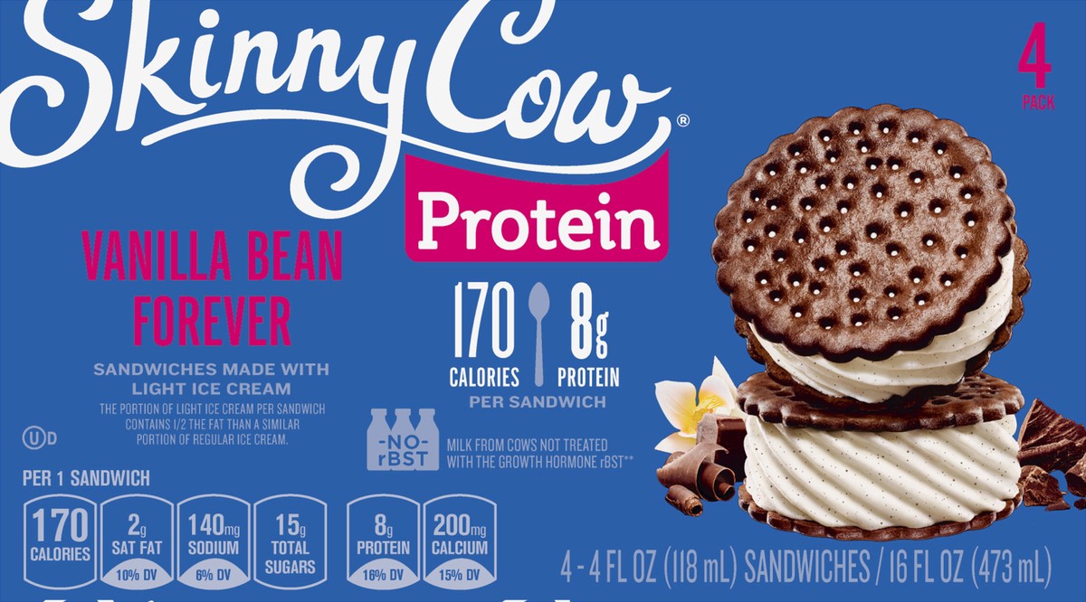 slide 2 of 6, Skinny Cow Protein Vanilla Bean Forever Sandwich, 16 fl oz