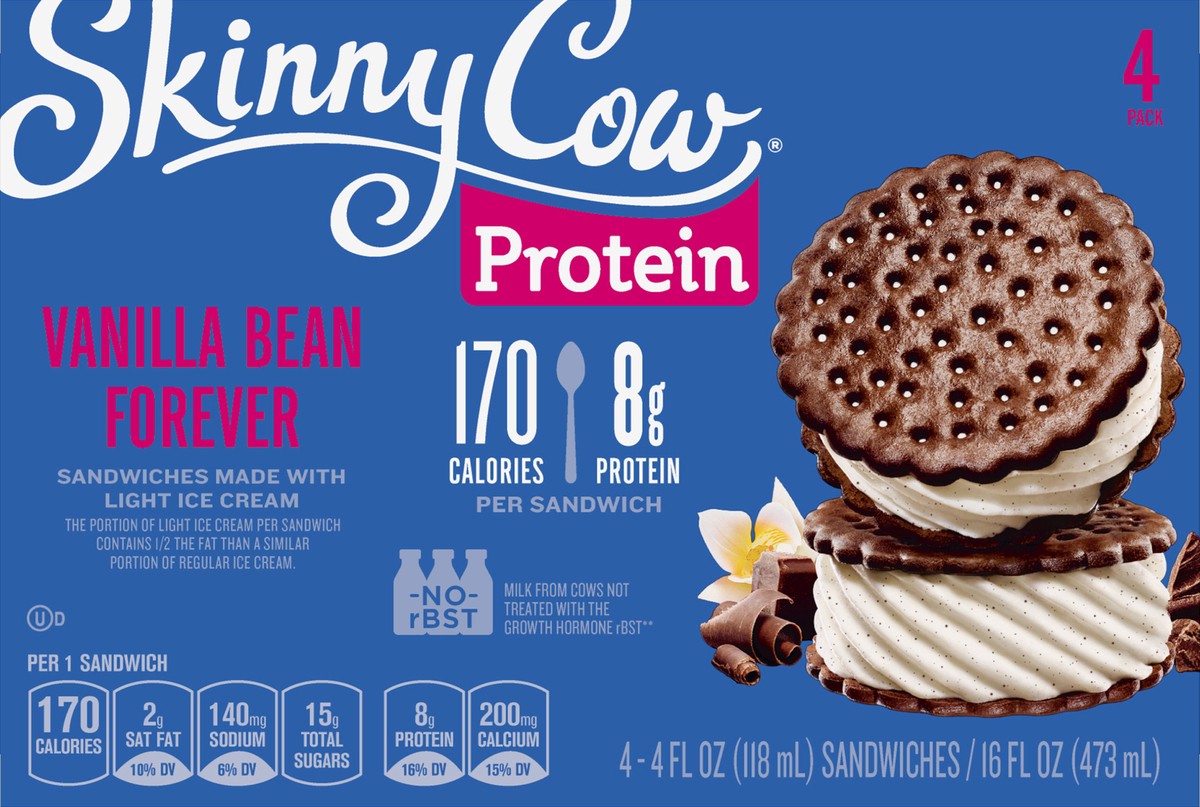 slide 5 of 6, Skinny Cow Protein Vanilla Bean Forever Sandwich, 16 fl oz