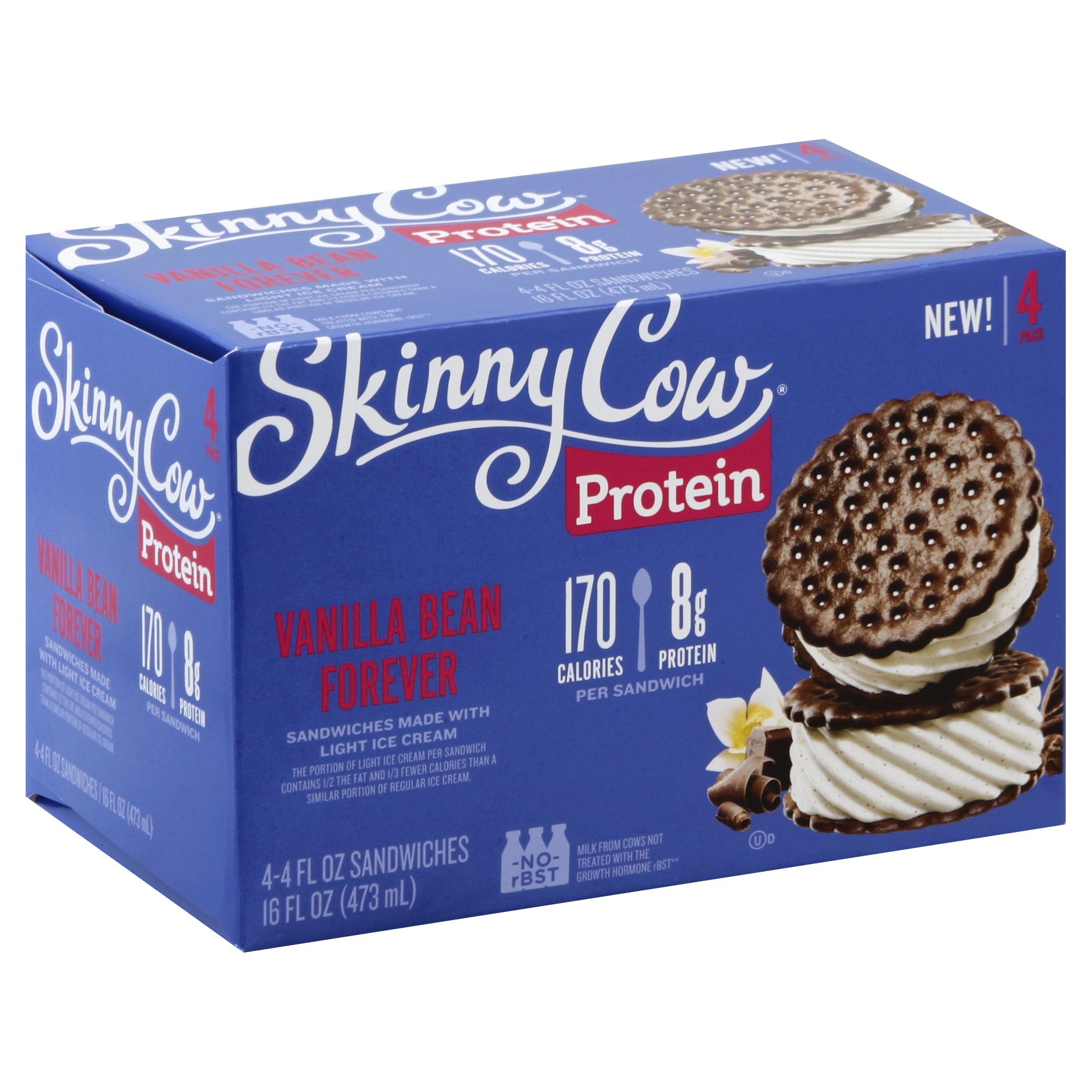 slide 1 of 6, Skinny Cow Protein Vanilla Bean Forever Sandwich, 16 fl oz