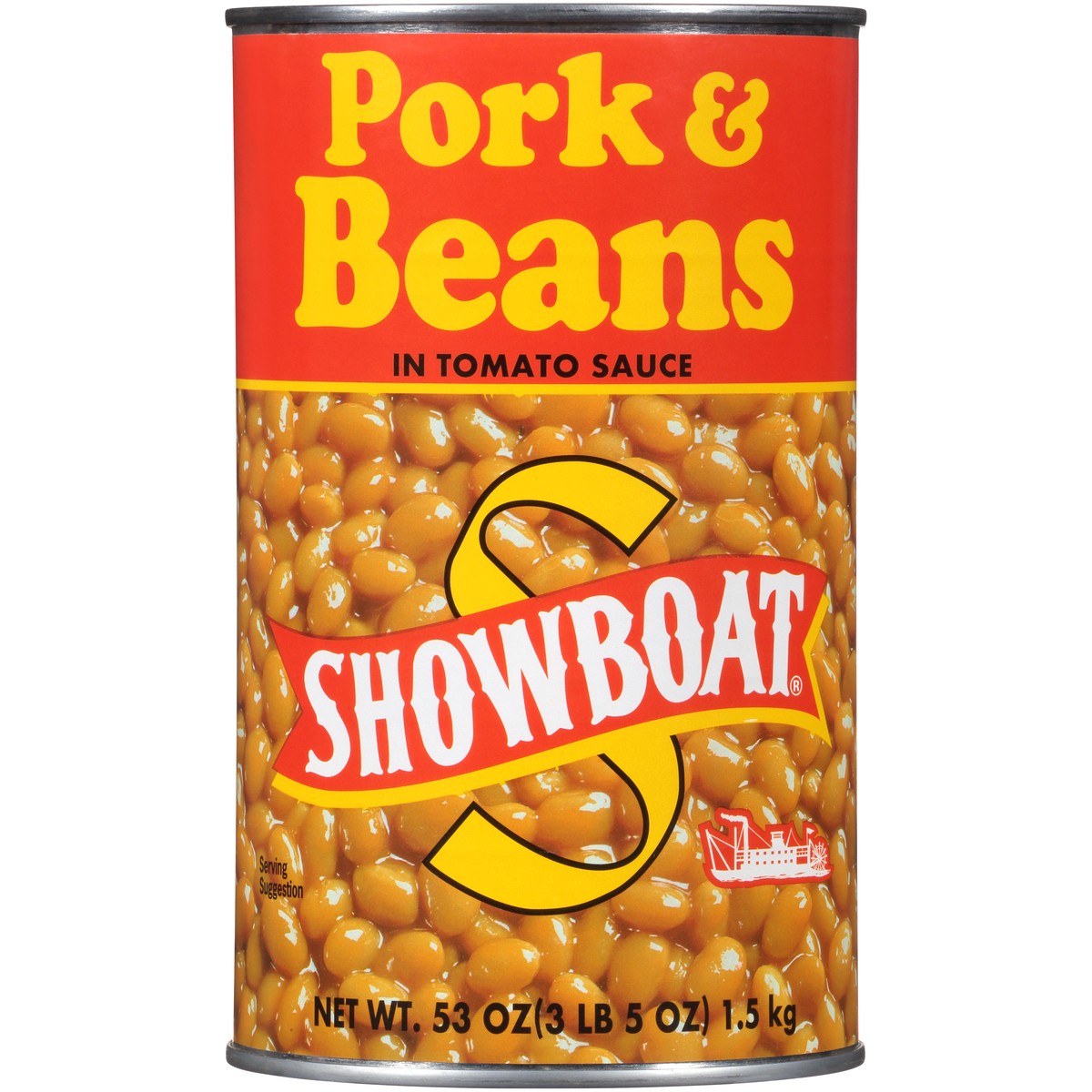 slide 1 of 8, Showboat Pork & Beans in Tomato Sauce 53 oz. Can, 53 oz