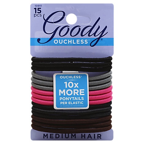 slide 1 of 1, Goody Elastics Ouchless Thick 4Mm Cherry Blossom, 15 ct