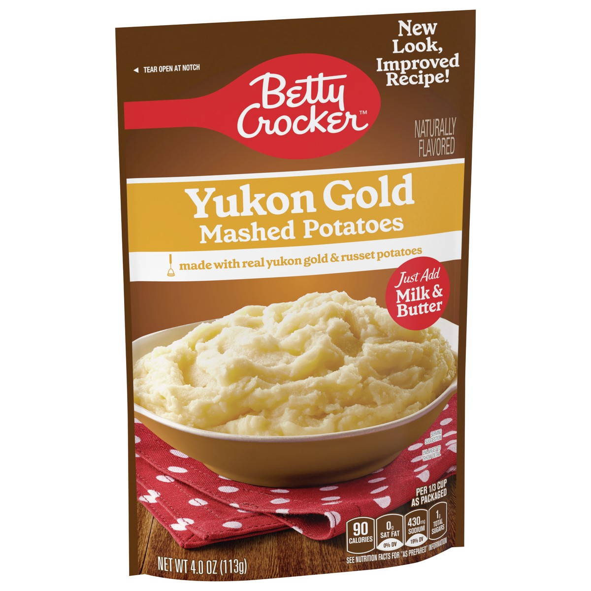 slide 2 of 9, Betty Crocker Yukon Gold Mashed Potatoes, 4 ounces, 4 oz